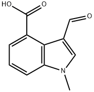 3-Formyl-1-methyl-1H-indole-4-carboxylic acid Struktur
