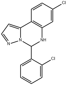 8-chloro-5-(2-chlorophenyl)-5,6-dihydropyrazolo[1,5-c]quinazoline 结构式