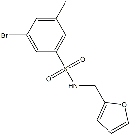 N-(Furan-2-ylmethyl) 3-bromo-5-methylbenzenesulfonamide Struktur