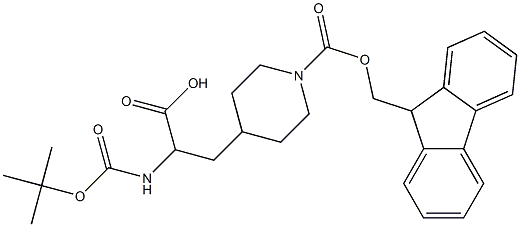 N-BOC-3-(1-FMOC-哌啶-4-基)-DL-丙氨酸,1027337-09-2,结构式
