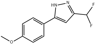 3-(二氟甲基)-5-(4- 甲氧基苯基)-1H-吡唑 结构式