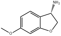 (3S)-6-メトキシ-2,3-ジヒドロ-1-ベンゾフラン-3-アミン 化学構造式