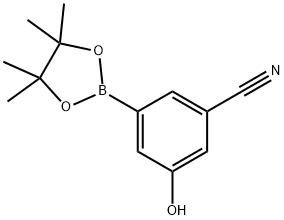 3-hydroxy-5-(4,4,5,5-tetramethyl-1,3,2-dioxaborolan-2-yl)benzonitrile Structure