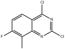 2,4-dichloro-7-fluoro-8-methylquinazoline 化学構造式