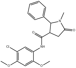 N-(5-chloro-2,4-dimethoxyphenyl)-1-methyl-5-oxo-2-phenylpyrrolidine-3-carboxamide Struktur