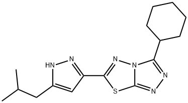 3-cyclohexyl-6-(3-isobutyl-1H-pyrazol-5-yl)[1,2,4]triazolo[3,4-b][1,3,4]thiadiazole Structure