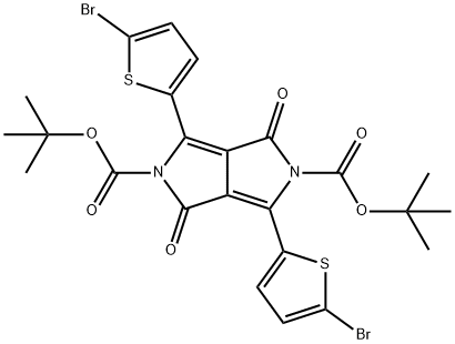 Di-tert-butyl 3,6-bis(5-bromothiophen-2-yl)-1,4-dioxopyrrolo[3,4-c]pyrrole-2,5(1H,4H)-dicarboxylate Struktur