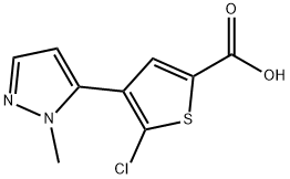 5-chloro-4-(1-methyl-1H-pyrazol-5-yl)thiophene-2-carboxylic acid Struktur