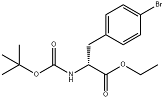 Boc-4-bromo-D-phenylalanine ethyl ester 化学構造式
