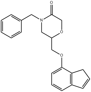 6-(((1H-Inden-4-yl)oxy)methyl)-4-phenylmorpholin-3-one Struktur