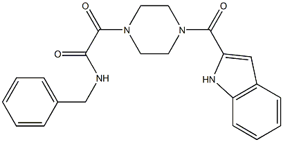 N-benzyl-2-[4-(1H-indol-2-ylcarbonyl)piperazin-1-yl]-2-oxoacetamide 结构式