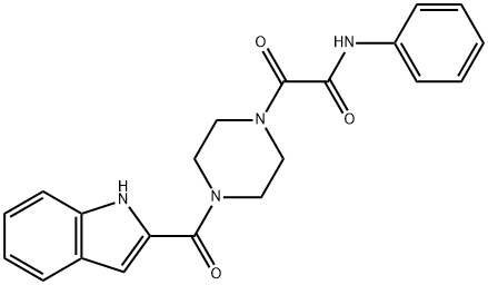 2-[4-(1H-indol-2-ylcarbonyl)piperazin-1-yl]-2-oxo-N-phenylacetamide Struktur