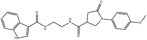 N-[2-({[1-(4-methoxyphenyl)-5-oxopyrrolidin-3-yl]carbonyl}amino)ethyl]-1H-indole-3-carboxamide Struktur
