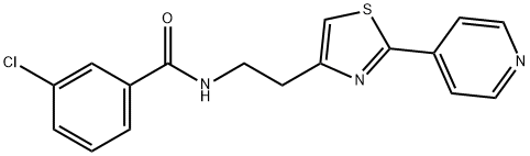3-chloro-N-{2-[2-(pyridin-4-yl)-1,3-thiazol-4-yl]ethyl}benzamide Struktur