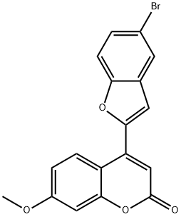 4-(5-溴苯并呋喃-2-基)-7-甲氧基-2H-铬烯-2-酮 结构式