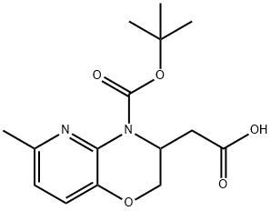 4-Boc-3-carboxymethyl-6-methyl-2,3-dihydro-pyrido[3,2-b][1,4]oxazine Struktur