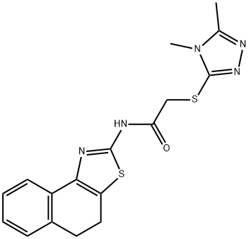 N-(4,5-dihydronaphtho[1,2-d][1,3]thiazol-2-yl)-2-[(4,5-dimethyl-4H-1,2,4-triazol-3-yl)sulfanyl]acetamide 结构式
