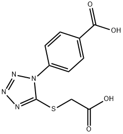 4-{5-[(carboxymethyl)sulfanyl]-1H-tetrazol-1-yl}benzoic acid 结构式