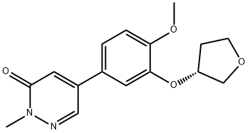 (R)-5-(4-methoxy-3-(3-tetrahydrofuranyloxy)phenyl)-2-methylpyridazin-3-one,1093406-15-5,结构式