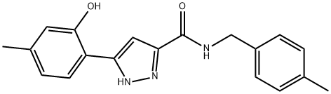 3-(2-hydroxy-4-methylphenyl)-N-(4-methylbenzyl)-1H-pyrazole-5-carboxamide Struktur