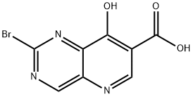 2-Bromopyrido[3,2-d]pyrimidine-8-oxo-7-carboxylic acid Struktur