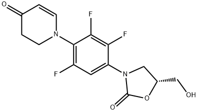 (R)-5-(hydroxymethyl)-3-(2,3,5-trifluoro-4-(4-oxo-3,4-dihydropyridin-1(2H)-yl)phenyl)oxazolidin-2-one Structure