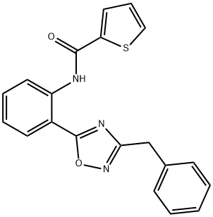 N-[2-(3-benzyl-1,2,4-oxadiazol-5-yl)phenyl]thiophene-2-carboxamide Struktur