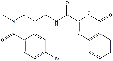 N-{3-[(4-bromobenzoyl)(methyl)amino]propyl}-4-oxo-3,4-dihydro-2-quinazolinecarboxamide Struktur