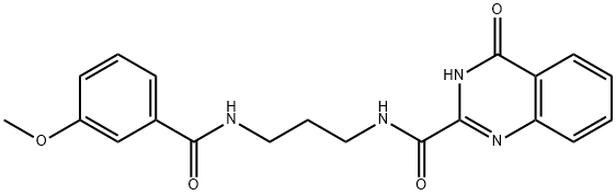4-hydroxy-N-(3-{[(3-methoxyphenyl)carbonyl]amino}propyl)quinazoline-2-carboxamide Struktur