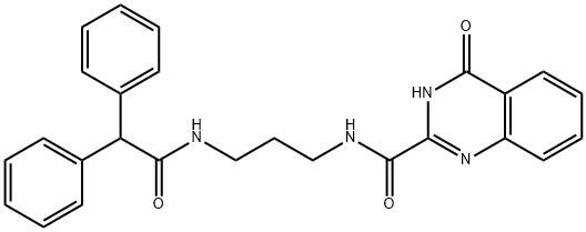 N-{3-[(diphenylacetyl)amino]propyl}-4-oxo-3,4-dihydro-2-quinazolinecarboxamide Struktur
