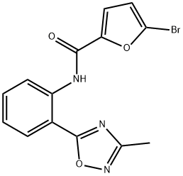 5-bromo-N-[2-(3-methyl-1,2,4-oxadiazol-5-yl)phenyl]-2-furamide 化学構造式