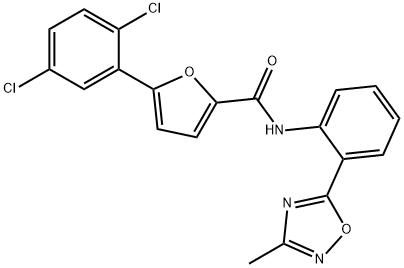 5-(2,5-dichlorophenyl)-N-[2-(3-methyl-1,2,4-oxadiazol-5-yl)phenyl]-2-furamide,1120281-60-8,结构式