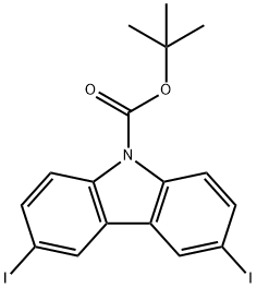 tert-butyl 3,6-diiodo-9H-carbazole-9-carboxylate Struktur