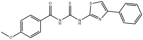 4-methoxy-N-{[(4-phenyl-1,3-thiazol-2-yl)amino]carbonothioyl}benzamide Structure