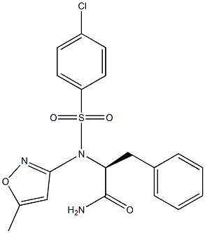 Nalpha-[(4-chlorophenyl)sulfonyl]-N-(5-methyl-1,2-oxazol-3-yl)-L-phenylalaninamide Struktur