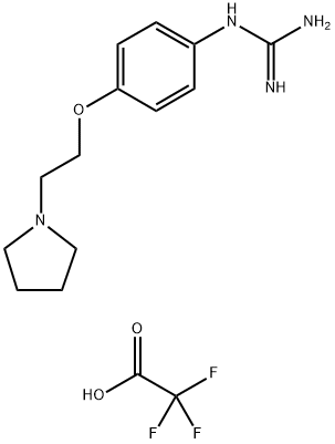 1-(4-(2-(吡咯烷-1-基)乙氧基)苯基)胍2,2,2-三氟乙酸 结构式
