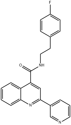 N-[2-(4-fluorophenyl)ethyl]-2-(pyridin-3-yl)quinoline-4-carboxamide 结构式