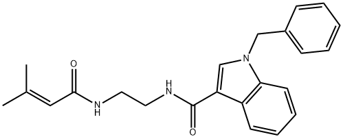 1-benzyl-N-{2-[(3-methylbut-2-enoyl)amino]ethyl}-1H-indole-3-carboxamide Struktur