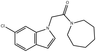 1-(azepan-1-yl)-2-(6-chloro-1H-indol-1-yl)ethanone 化学構造式