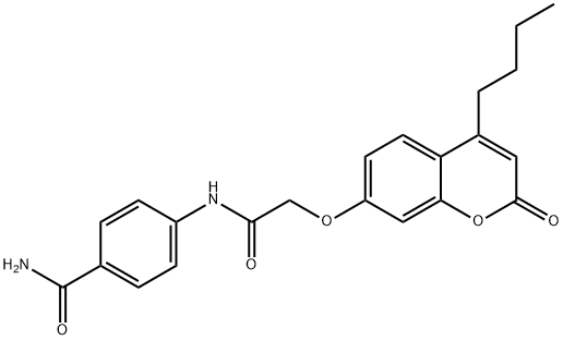 4-({[(4-butyl-2-oxo-2H-chromen-7-yl)oxy]acetyl}amino)benzamide Struktur