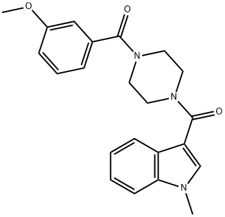 (3-methoxyphenyl){4-[(1-methyl-1H-indol-3-yl)carbonyl]piperazin-1-yl}methanone 化学構造式