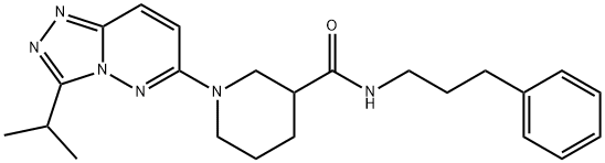N-(3-phenylpropyl)-1-[3-(propan-2-yl)[1,2,4]triazolo[4,3-b]pyridazin-6-yl]piperidine-3-carboxamide Struktur
