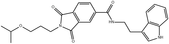 N-[2-(1H-indol-3-yl)ethyl]-1,3-dioxo-2-[3-(propan-2-yloxy)propyl]-2,3-dihydro-1H-isoindole-5-carboxamide,1144461-44-8,结构式