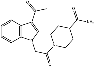 1-[(3-acetyl-1H-indol-1-yl)acetyl]piperidine-4-carboxamide Struktur
