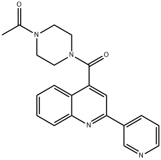 1-(4-{[2-(pyridin-3-yl)quinolin-4-yl]carbonyl}piperazin-1-yl)ethanone Struktur