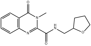 3-methyl-4-oxo-N-(tetrahydrofuran-2-ylmethyl)-3,4-dihydroquinazoline-2-carboxamide,1144493-78-6,结构式
