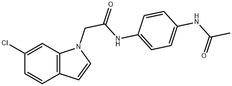 N-[4-(acetylamino)phenyl]-2-(6-chloro-1H-indol-1-yl)acetamide Struktur