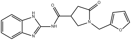 N-(1,3-dihydro-2H-benzimidazol-2-ylidene)-1-(furan-2-ylmethyl)-5-oxopyrrolidine-3-carboxamide Struktur