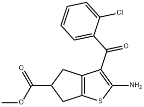 methyl 2-amino-3-(2-chlorobenzoyl)-5,6-dihydro-4H-cyclopenta[b]thiophene-5-carboxylate(WXG01240) Structure