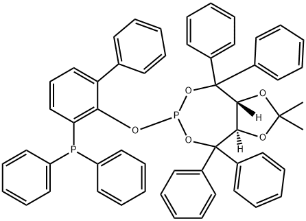 6-(3-diphenylphosphanylbiphenyl-2-yloxy)-2,2-dimethyl-4,4,8,8-tetraphenyltetrahydro-[1,3]dioxolo[4,5-e][1,3,2]dioxaphosphepine Structure